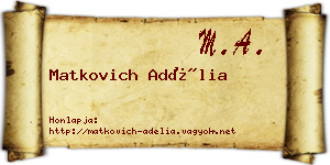 Matkovich Adélia névjegykártya